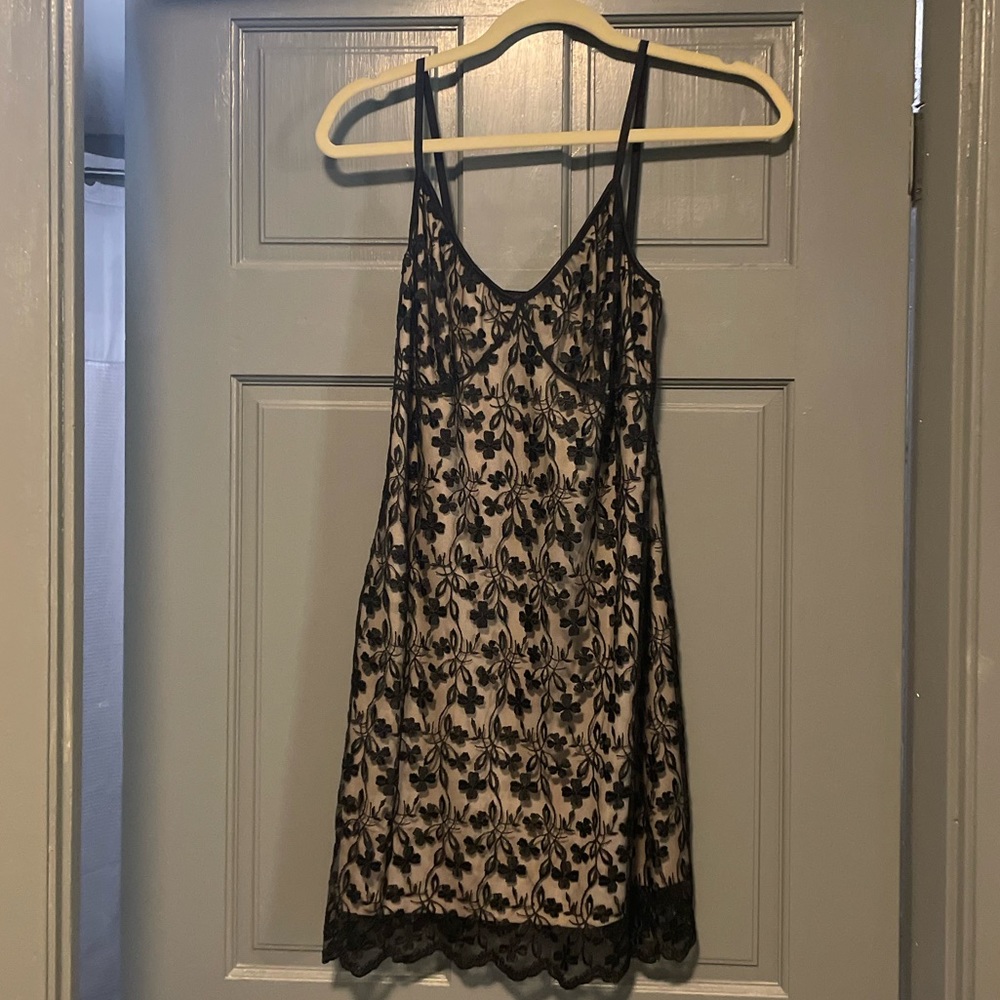 Black lace slip